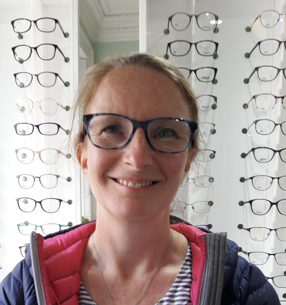 Jackie's new frames - Lindsay & Johnson Opticians